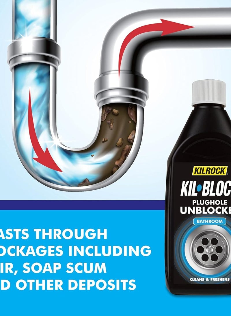 KILROCK Kilblock Bathroom Plughole Unblocker 500 ML - Image 2