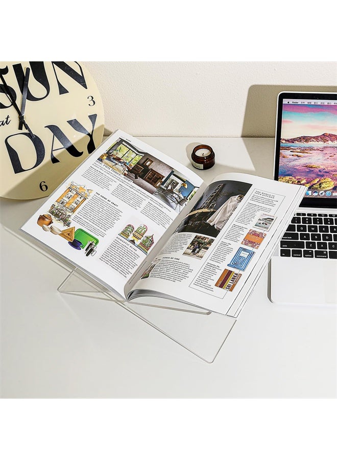HOMESTAR Acrylic Book Stand, Functional Clear Extra Thick Acrylic Book Display Stand, Book Stand for Reading, Book Holder for Open and Closed Books - Image 3