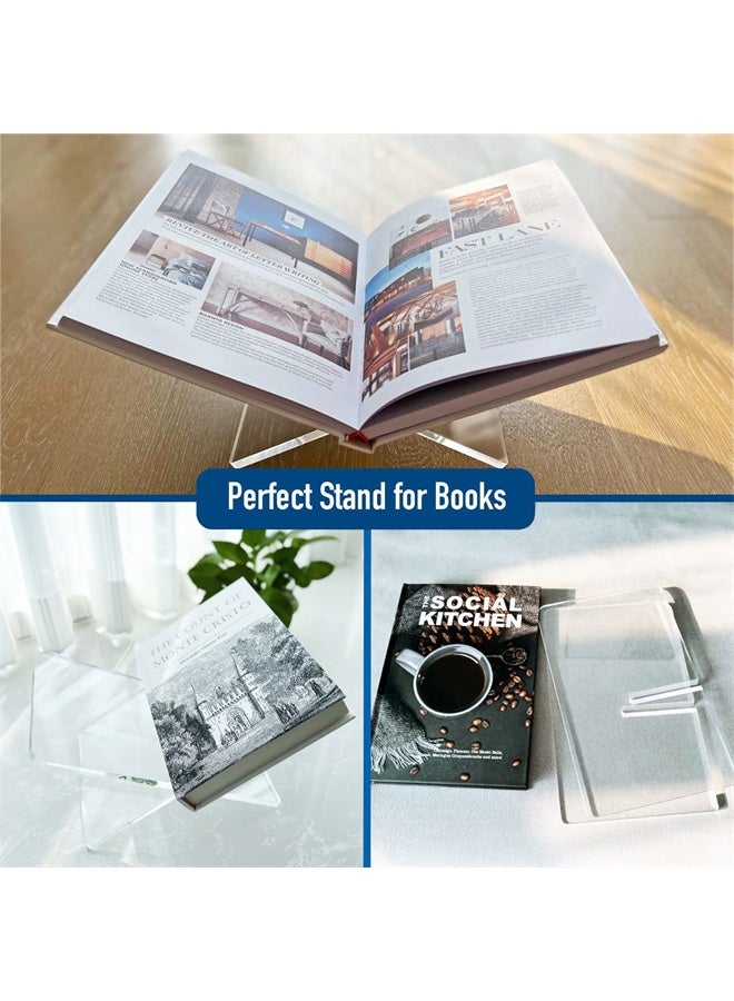 HOMESTAR Acrylic Book Stand, Functional Clear Extra Thick Acrylic Book Display Stand, Book Stand for Reading, Book Holder for Open and Closed Books - Image 4