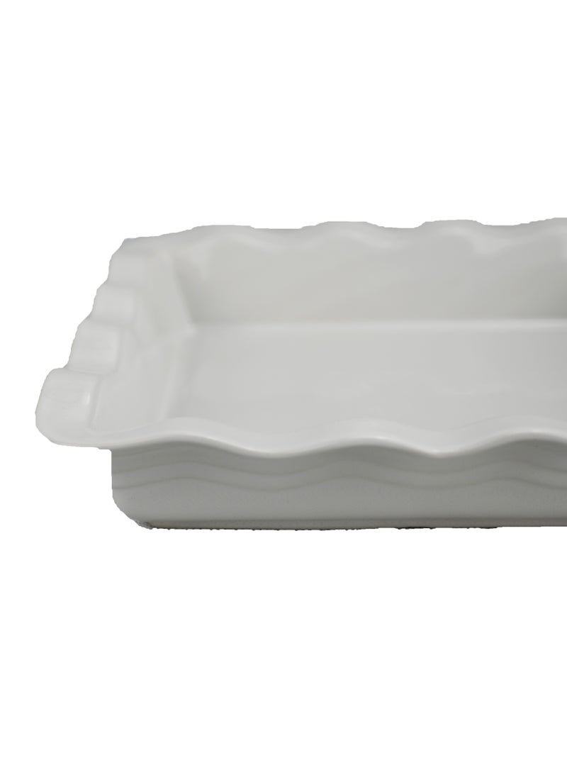 Generic - 11.5 inch Dish Ceramic White Plate/Ceramic Dinner Plates Used In Microwave, Oven, and Dishwasher Safe/Scratch Resistant For Modern Dinnerware Dish Set For Kitchen Serving - White - Image 1