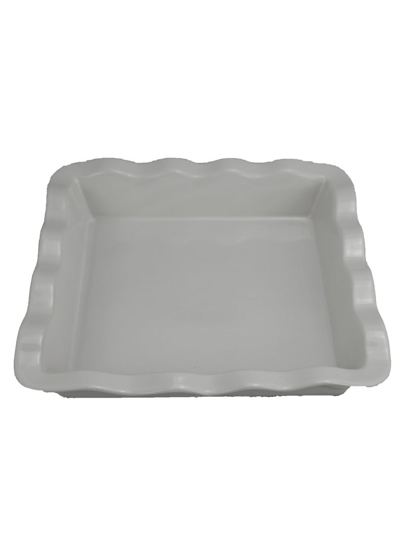 Generic - 11.5 inch Dish Ceramic White Plate/Ceramic Dinner Plates Used In Microwave, Oven, and Dishwasher Safe/Scratch Resistant For Modern Dinnerware Dish Set For Kitchen Serving - White - Image 1