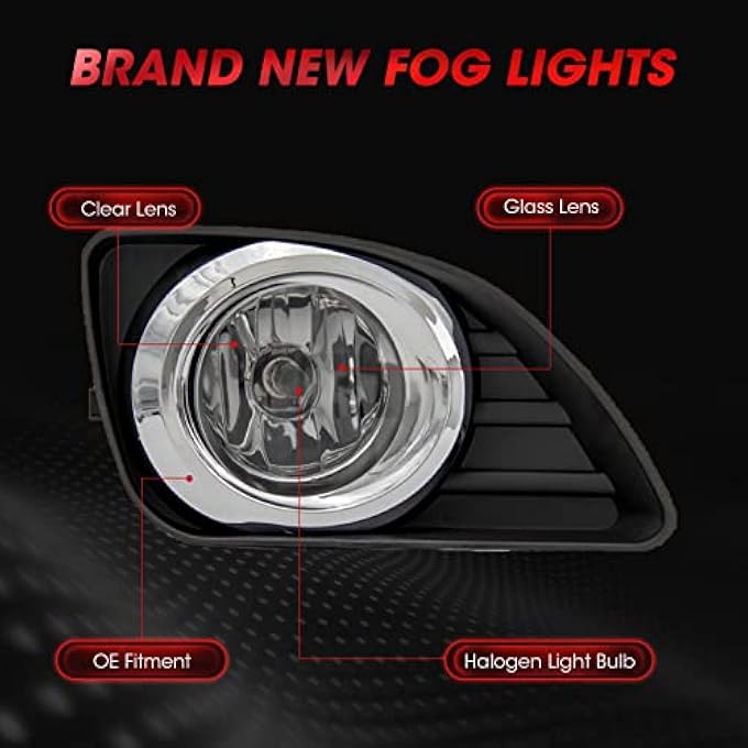 WEZEMLIGHT Fog Lights Assembly Replacement For 20102011 Toyota Camry Included Switch And Wiring KitClear Lens - Image 5