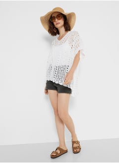 Ginger Openwork Kimono Style Beach Coverup  - Image 4