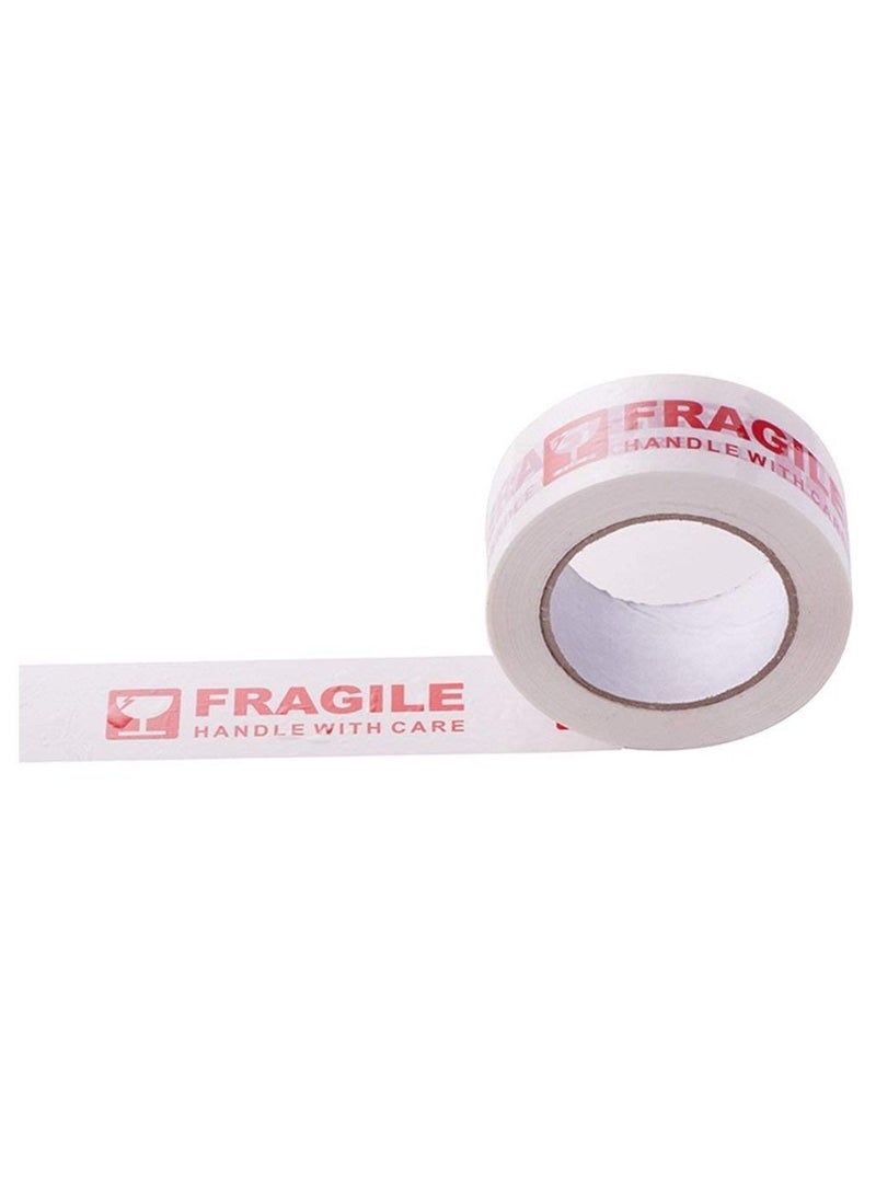 Rubik Fragile Tape Roll 5 cm Width x 66 meters Length Strong Adhesive Red Fragile Handle with Care Warning Packing Tape for Shipping and Moving (1 Roll)  - Image 4