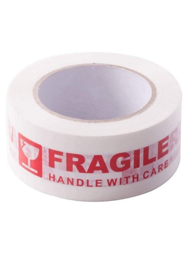 Rubik Fragile Tape Roll 5 cm Width x 66 meters Length Strong Adhesive Red Fragile Handle with Care Warning Packing Tape for Shipping and Moving (1 Roll)  - Image 2