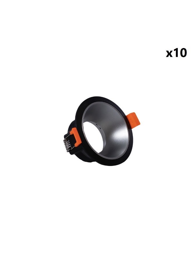 Jana Light Empty round plastic spotlight with a thin lip, black and silver, Jana Light LT-230 quantity 10 - Image 1