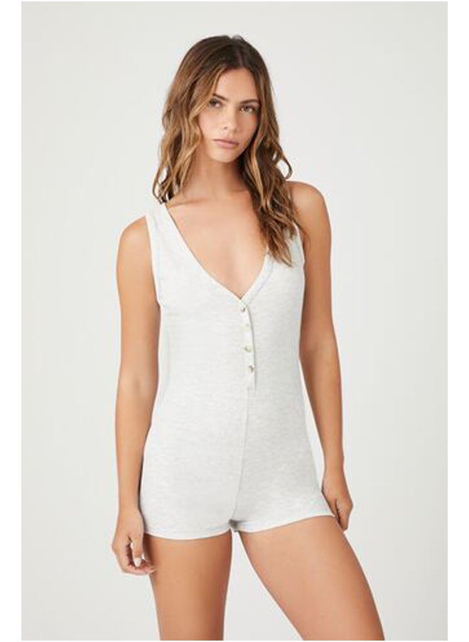FOREVER 21 Sleeveless Ribbed Knit Lounge Romper  - Image 1