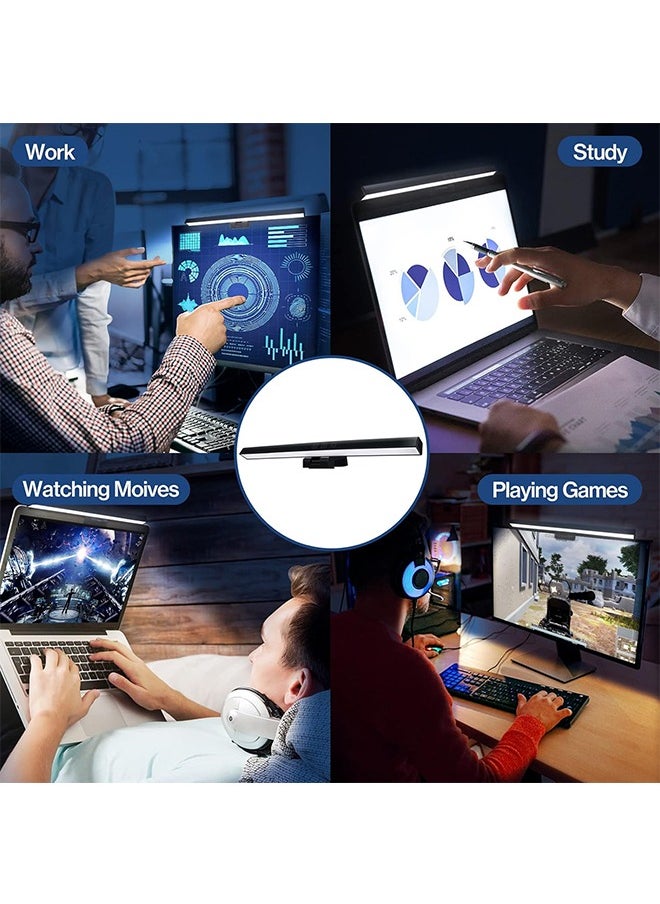 LINJIE - Computer Monitor Lamp,Computer desk light with touch control，3 Color Temperature ，USB LED Light for PC/Office/Gaming/Home - Image 1