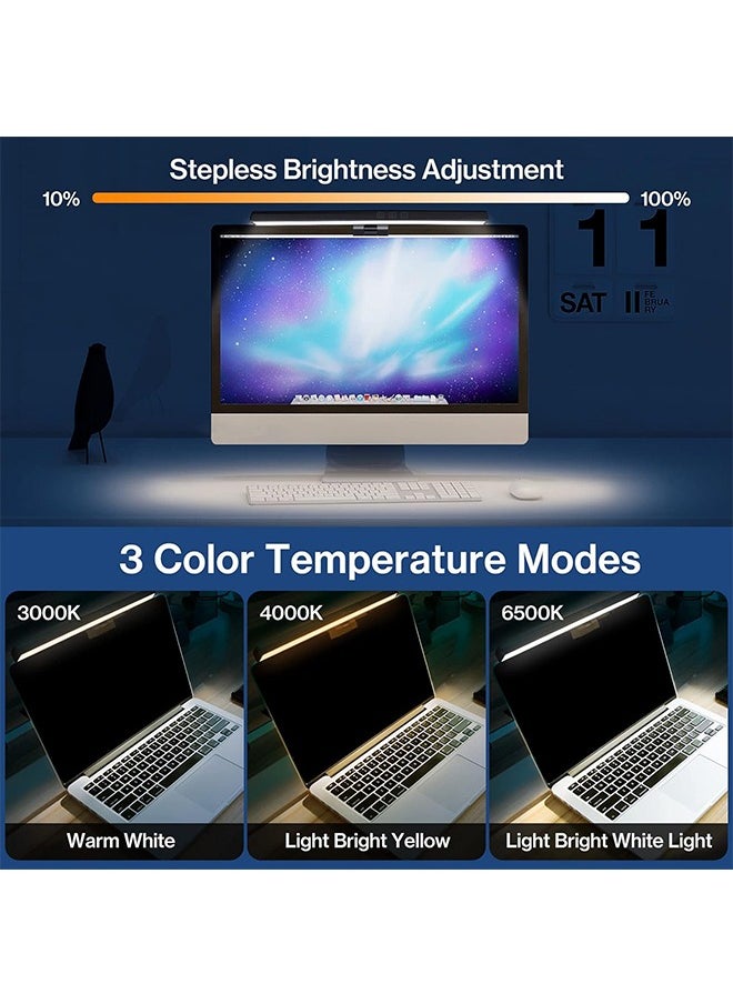 LINJIE - Computer Monitor Lamp,Computer desk light with touch control，3 Color Temperature ，USB LED Light for PC/Office/Gaming/Home - Image 1