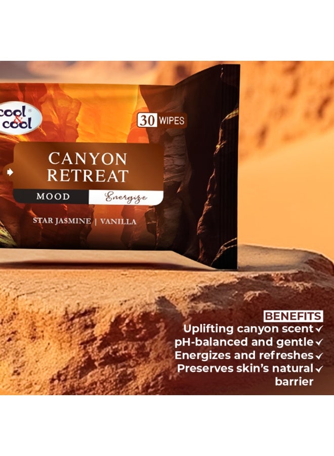 Cool & Cool Canyon Retreat Wipes 30s - Star Jasmine & Vanilla - Skin Care Moist Wipes for Energizing Cleanse - Image 5