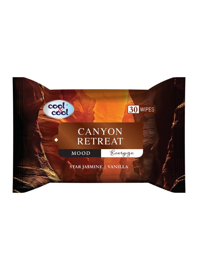 Cool & Cool Canyon Retreat Wipes 30s - Star Jasmine & Vanilla - Skin Care Moist Wipes for Energizing Cleanse - Image 1