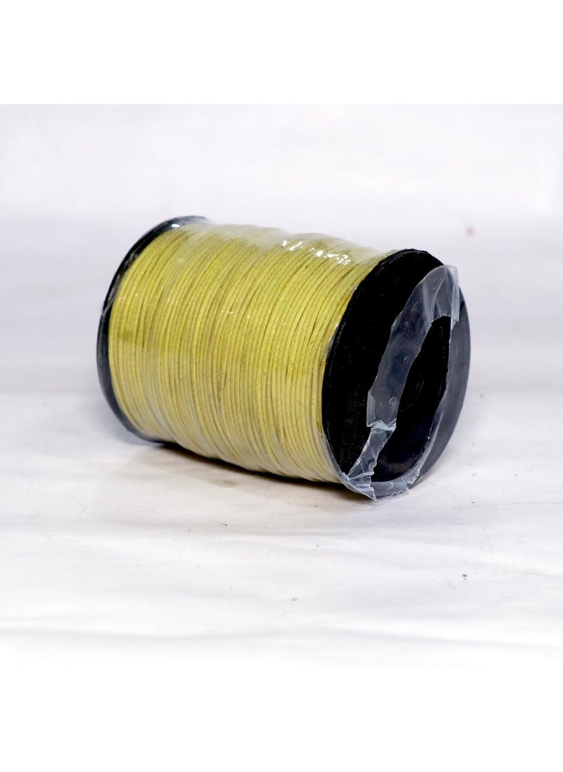 Torex TOREX� 92 Mt, 1mm Thick, Roll Braided Wax Cotton Cord for DIY Jewellery Making, Beading, Art and Craft Work and Handicrafts, (Pack of 1 pcs Yellow)  - Image 1