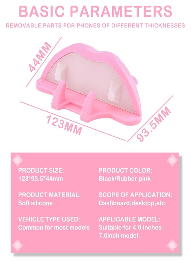 jiankun Car Phone Holder Mount, Dashboard Cell Phone Holders for Your Car, Stable & Anti-Slip Silicone Design, Fits iPhone, Samsung, and Android Smartphones, GPS Navigation Devices (Pink) - Image 2