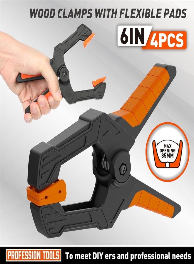 VENEKETY Spring Clamps Heavy Duty, 4-Pack Large Clamps for Woodworking Work, Fixing Backgrounds, and Photography DIY, Among Others. 3.35 Inch Mouth Opening (4 inch) - Image 4