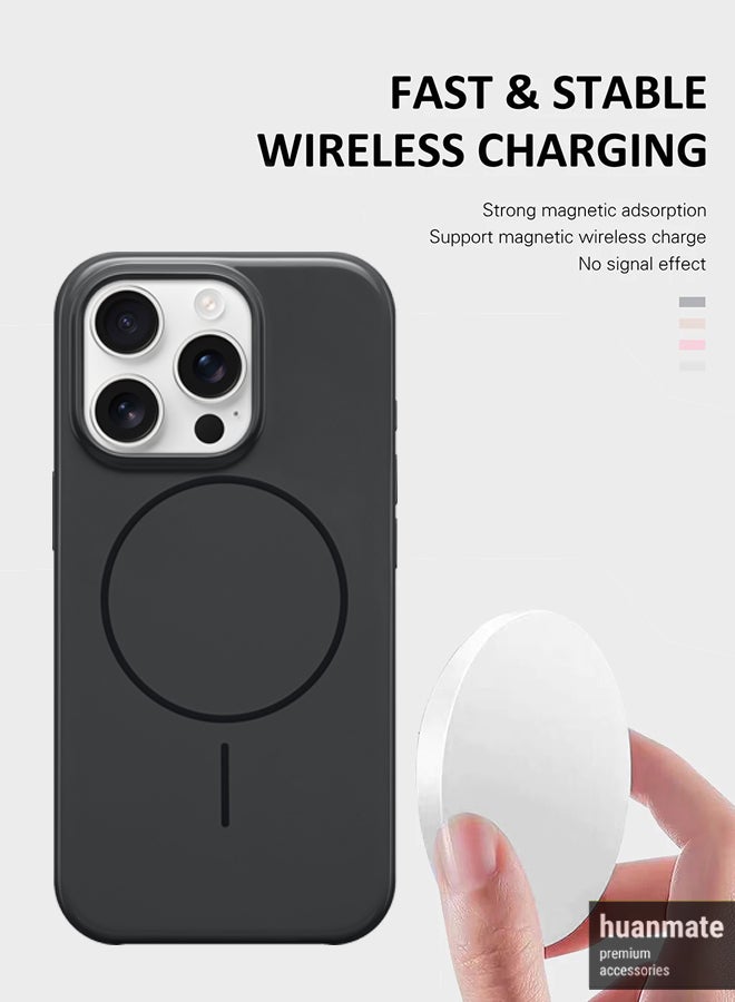 هووانميت حافظة لهاتف أبل آيفون 16 برو ماكس ماج سيف أسود - مغناطيس قوي وعالي الجودة، متوافق مع الشحن اللاسلكي، حماية ضد الصدمات، غطاء مغناطيسي نحيف للغاية مضاد للخدش لهاتف أبل آيفون 16 برو ماكس - Image 3