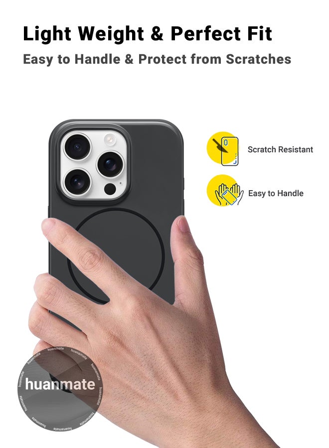 هووانميت حافظة لهاتف أبل آيفون 16 برو ماكس ماج سيف أسود - مغناطيس قوي وعالي الجودة، متوافق مع الشحن اللاسلكي، حماية ضد الصدمات، غطاء مغناطيسي نحيف للغاية مضاد للخدش لهاتف أبل آيفون 16 برو ماكس - Image 4