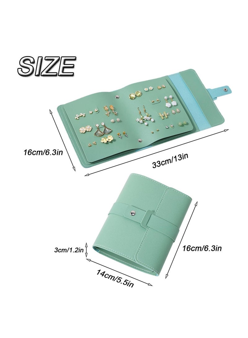 CMGTYYD Earring Storage Box, Portable PU Leather Organizer with Foldable Book Design, Travel-Friendly Case for Earrings and Jewelry  - Image 2