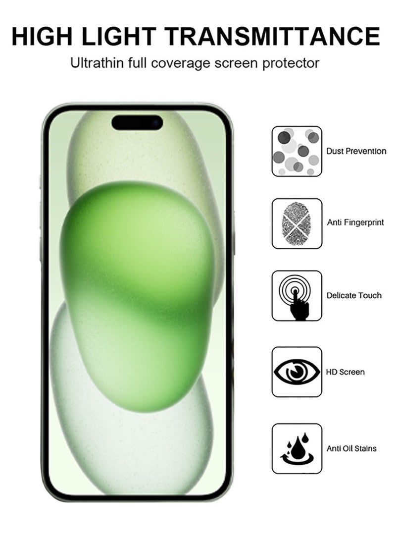 Waldic - Tempered Glass Screen Protector For Apple iPhone 15 Plus - Black - Image 1