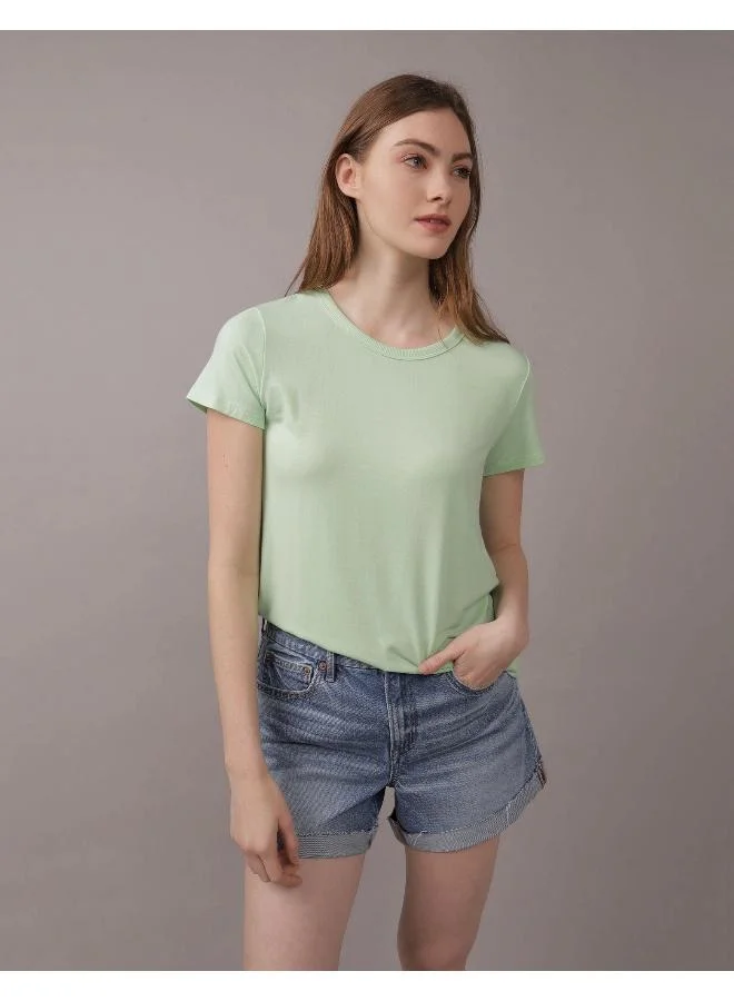 American Eagle Crew Neck Half Sleeve Top