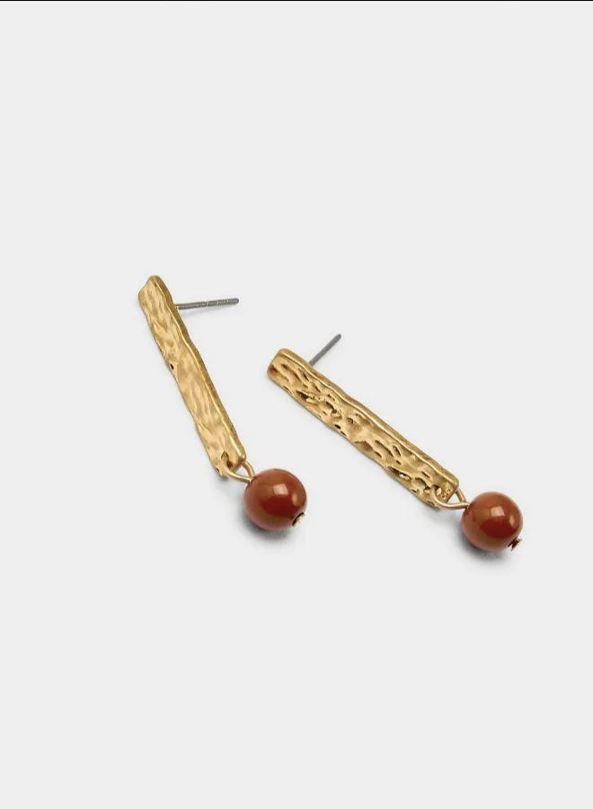 بارفوا أقراط بار مع خرزة