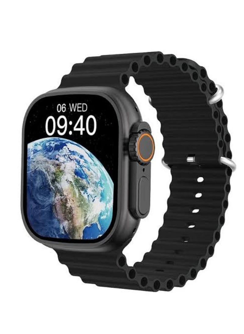 Generic - X8+ Plus Ultra Series 8 Smart watch 2.08 Inch IPS display NFC Bluetooth V5 Call Waterproof IP67 Wireless Charger - Black - Image 1