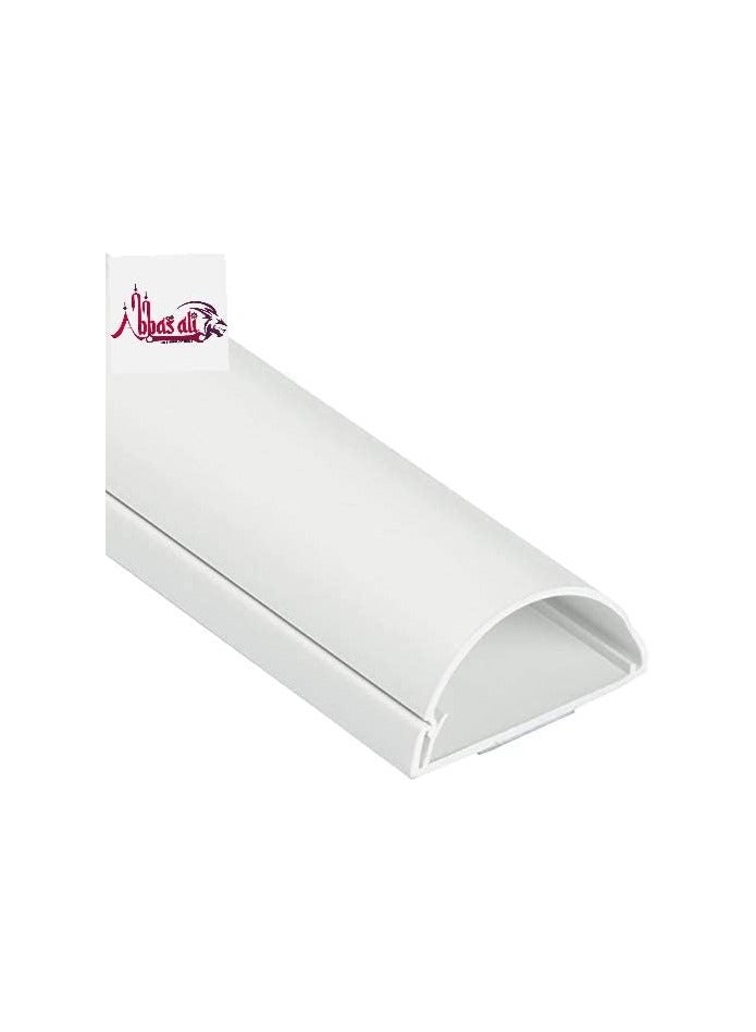 ABBASALI 1 Meter White Floor PVC Trunking With Self Adhesive Red Sticker Wall Cord Cover Cable Concealer On-Wall Wire Cover Paintable Cable Management - Pack of 3 (10x35MM, White) - Image 2