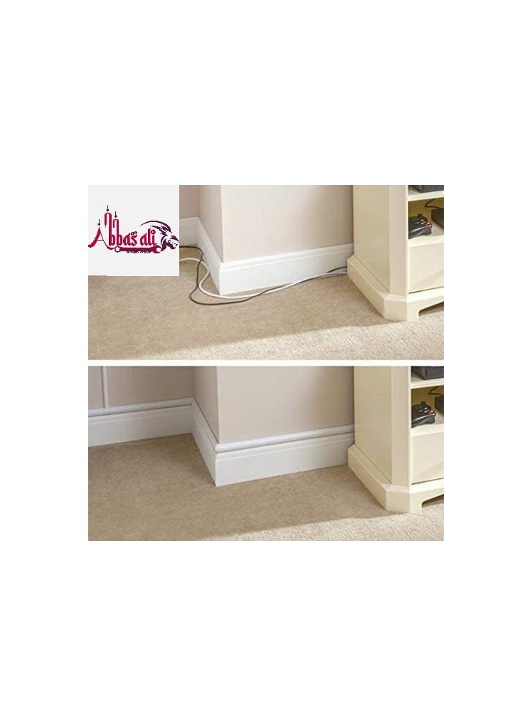 ABBASALI 1 Meter White Floor PVC Trunking With Self Adhesive Red Sticker Wall Cord Cover Cable Concealer On-Wall Wire Cover Paintable Cable Management - Pack of 3 (10x35MM, White) - Image 5