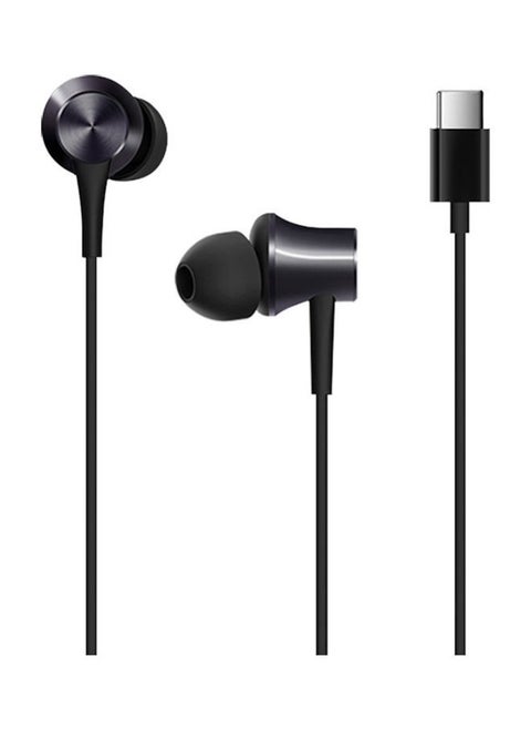 Type-C wired headphones, high-definition, powerful headphones with a clear and pure microphone, 1-meter headphones, equipped with buttons to lower and raise the volume and stop, headphones compatible with Many devices.