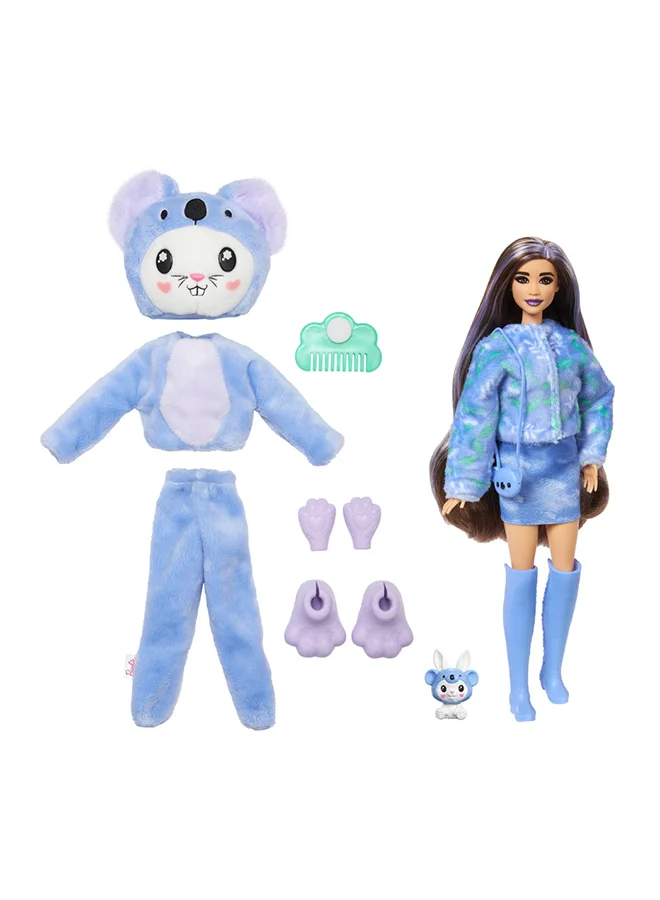 باربي Cutie Reveal Doll & Accessories With Animal Plush Costume & 10 Surprises Including Color Change, Bunny As A Koala In Costume-Themed Series