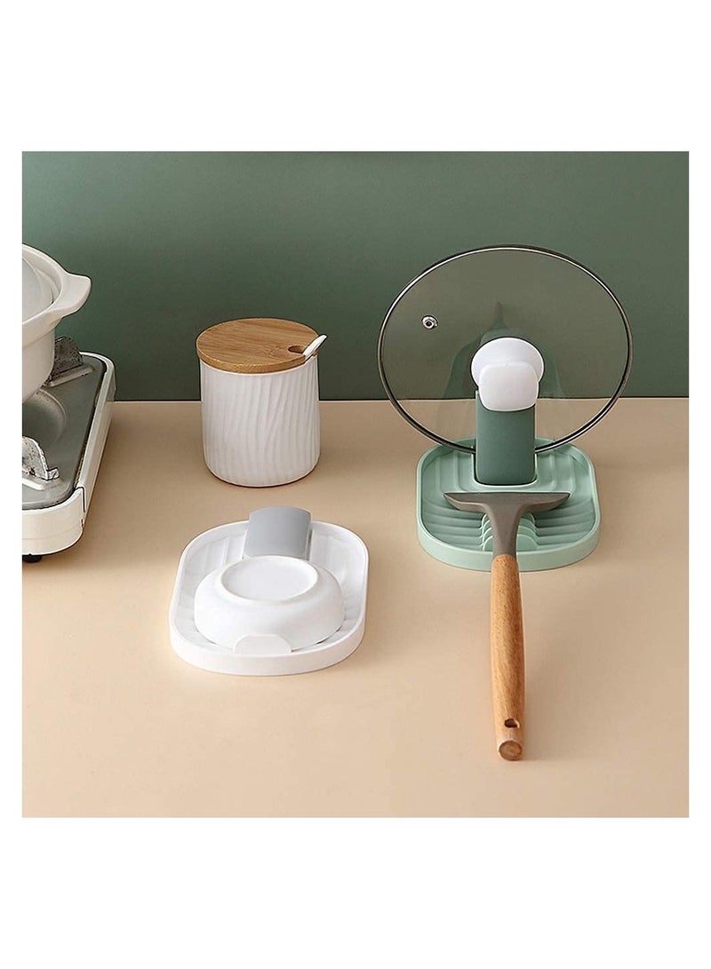 SYOSI Multifunctional Spoon Rest, 2 Pcs Foldable Pot Lid Holder, Spoon Rest Pan Pot Cover Lid Rack for Stove Top Kitchen Gadgets Utensil Holder  - Image 3