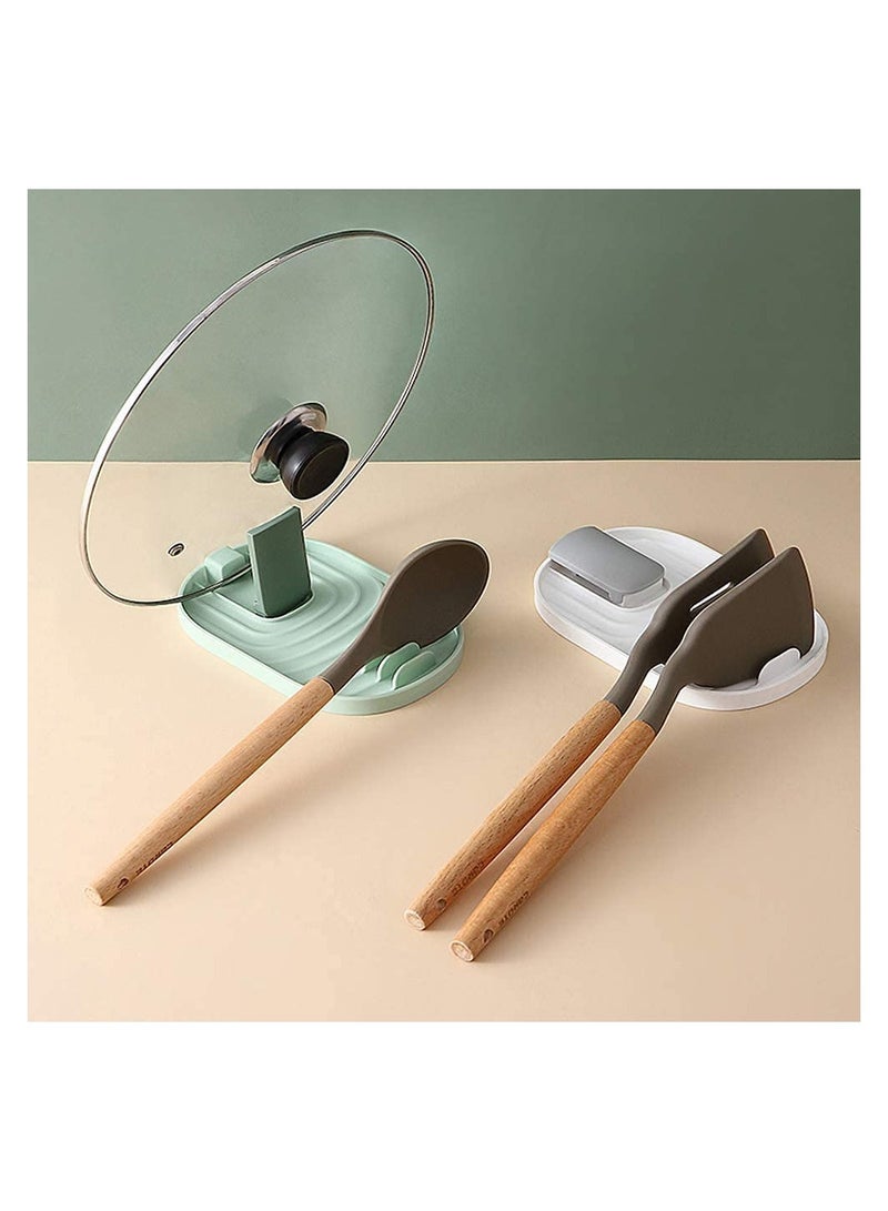 SYOSI Multifunctional Spoon Rest, 2 Pcs Foldable Pot Lid Holder, Spoon Rest Pan Pot Cover Lid Rack for Stove Top Kitchen Gadgets Utensil Holder  - Image 4