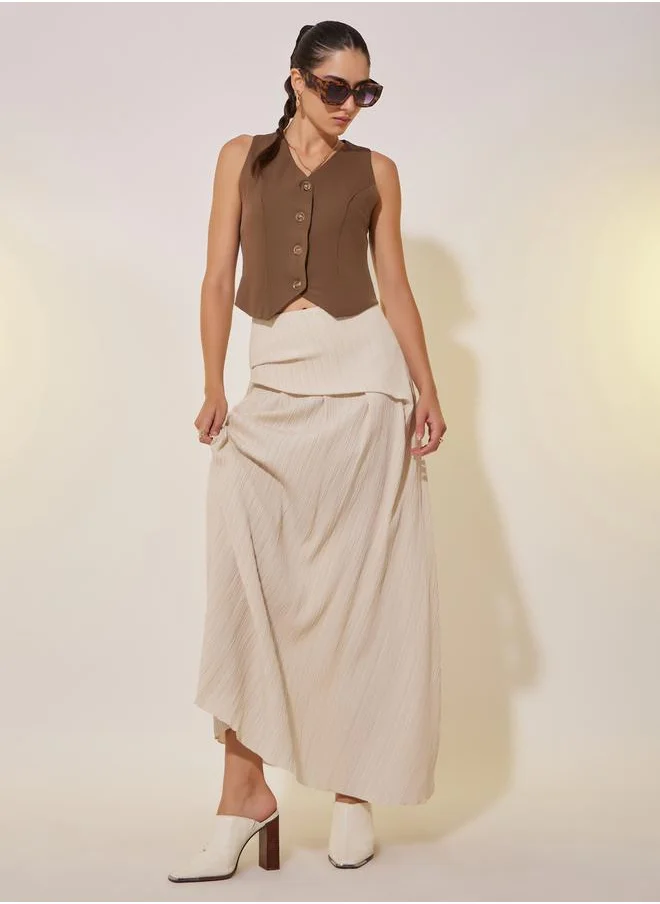 ستايلي Solid A-line Detail Maxi Skirt