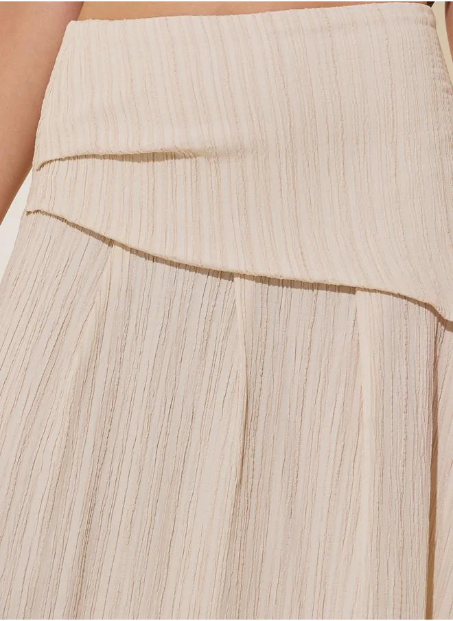 Styli Solid A-line Detail Maxi Skirt