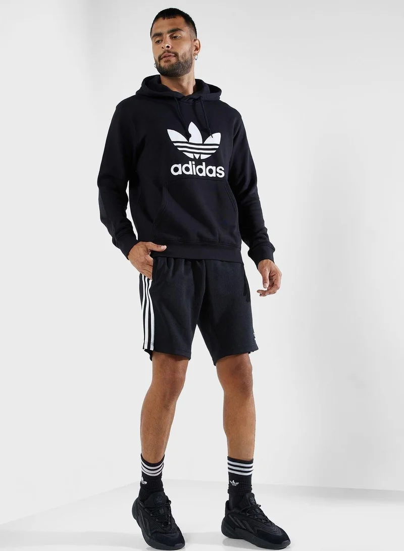 Adidas Originals Black / White Adicolor Classics Trefoil Hoodie for Men | Best Price UAE