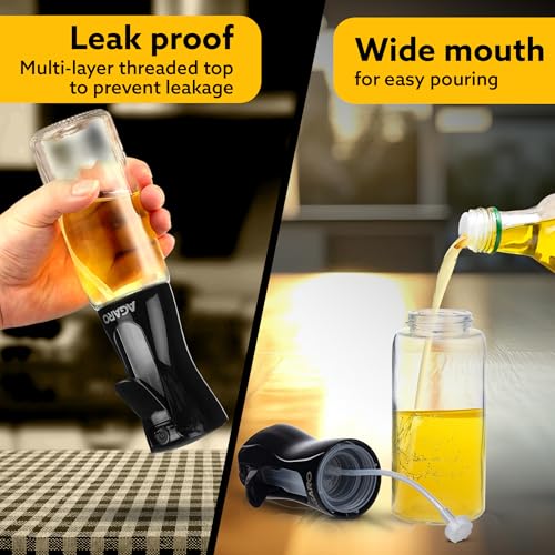 AGARO Elegant Oil Sprayer For Cooking, 200 Ml, Glass Body, Refillable Cooking Oil Spray Bottle, Oil Spritzer, Widely Used For Salad Making, Baking, Frying, Bbq, Portable,Brown - Image 4