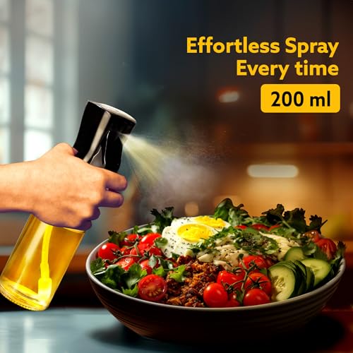 AGARO Elegant Oil Sprayer For Cooking, 200 Ml, Glass Body, Refillable Cooking Oil Spray Bottle, Oil Spritzer, Widely Used For Salad Making, Baking, Frying, Bbq, Portable,Brown - Image 2