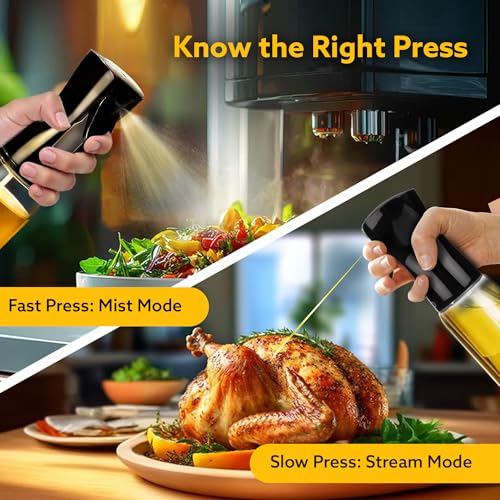 AGARO Elegant Oil Sprayer For Cooking, 200 Ml, Glass Body, Refillable Cooking Oil Spray Bottle, Oil Spritzer, Widely Used For Salad Making, Baking, Frying, Bbq, Portable,Brown - Image 3