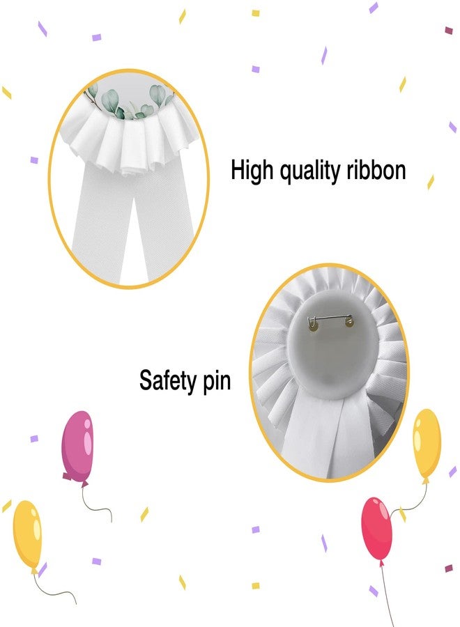 WOWOPA 2Pcs Grandma to Be & Grandpa to Be Pins, Gender Reveals Baby Shower Tinplate Badge White Corsage Pins Party Decorations - Greenery Pattern - Image 3