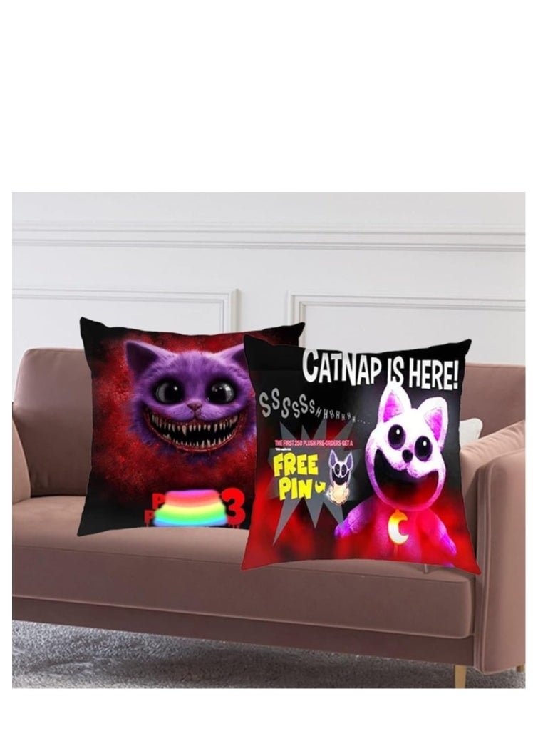 Y&D Smiling Critters Throw Pillow Covers,Case Cover Square Cushion Cover,Smiling Critters Cartoon peripheral,Animal Cushion Covers Pillow Case Cover for Sofa Car Bedroom Home Decor  - Image 2
