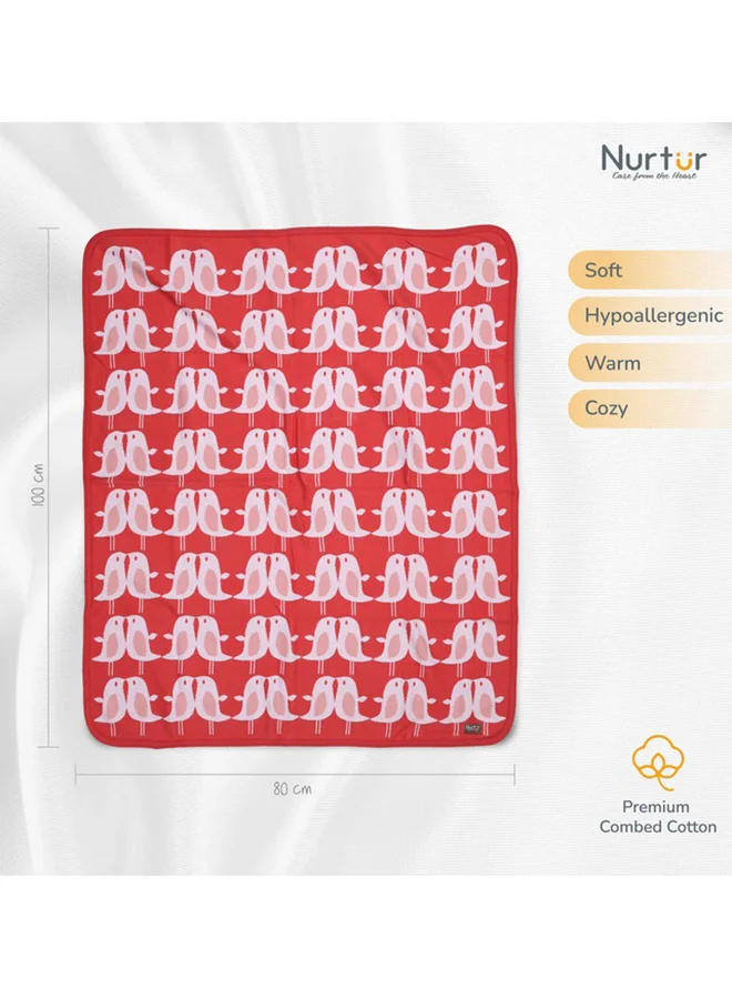 Nurtur Soft Baby Blankets For Boys And Girls 100% Combed Cotton Lightweight Fleece