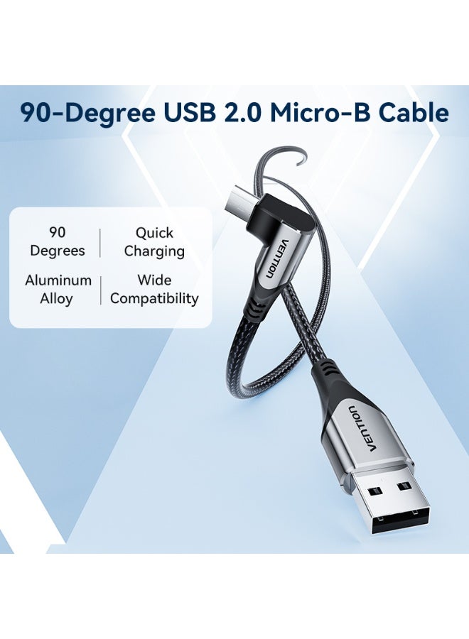 VENTION VENTION USB 2.0 to Micro-B  Right Angle Cable   Gray Aluminum Alloy Type Model  - Image 2