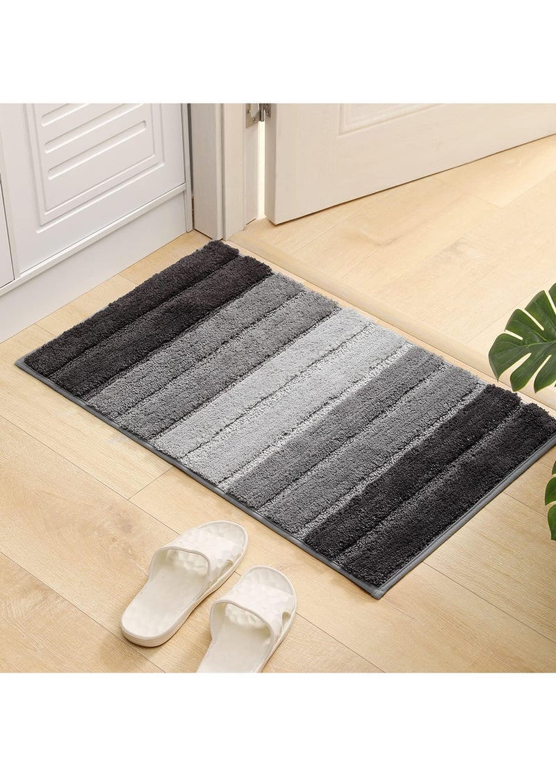 تايكوم سجاد الحمام، سجادة حمام غير قابلة للانزلاق، سجادة دش من الألياف الدقيقة الناعمة، سجادة قابلة للغسل، سجادة غير قابلة للانزلاق لأرضية الحمام، 50 × 80 سم، رمادي. - Image 1