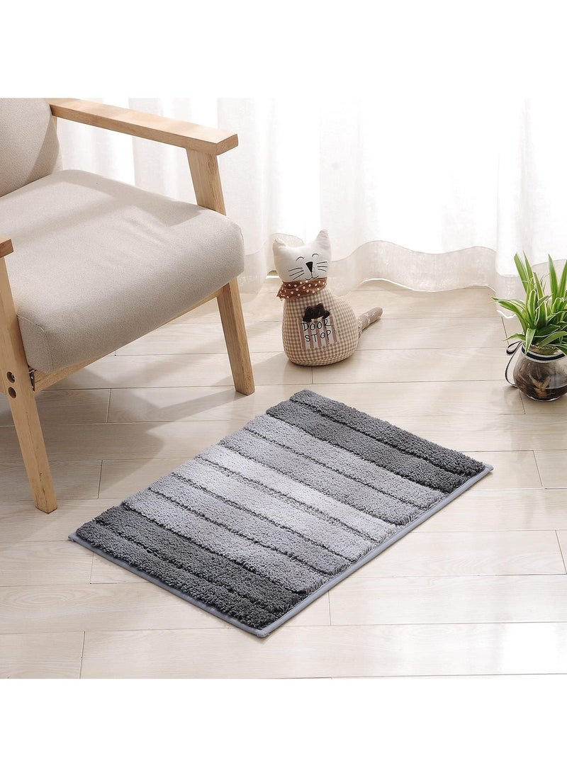 تايكوم سجاد الحمام، سجادة حمام غير قابلة للانزلاق، سجادة دش من الألياف الدقيقة الناعمة، سجادة قابلة للغسل، سجادة غير قابلة للانزلاق لأرضية الحمام، 50 × 80 سم، رمادي. - Image 2