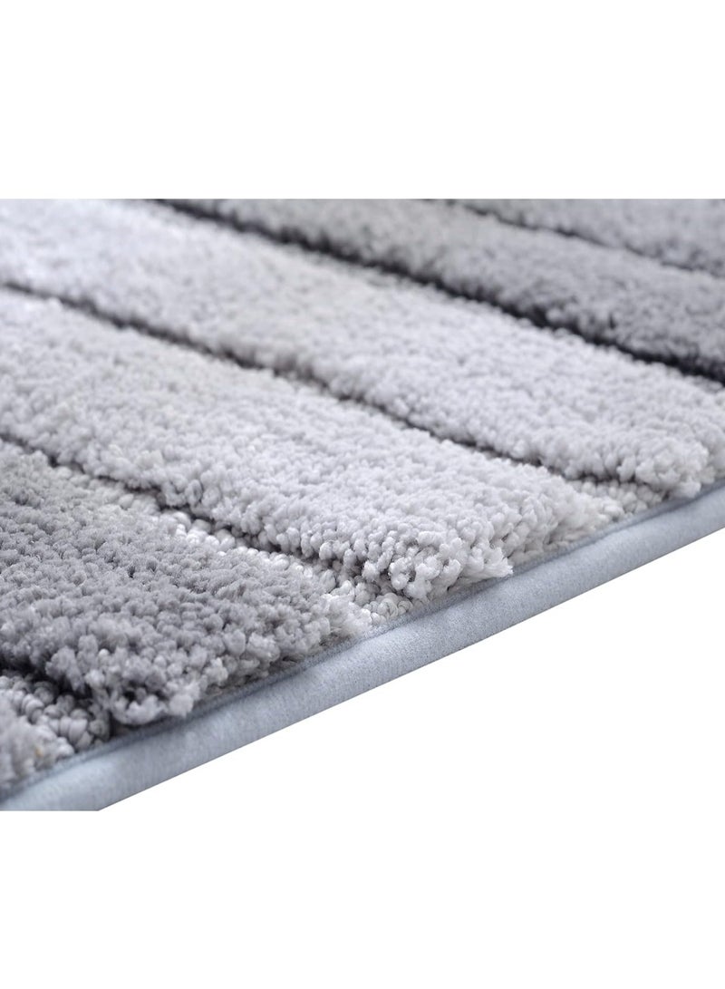 تايكوم سجاد الحمام، سجادة حمام غير قابلة للانزلاق، سجادة دش من الألياف الدقيقة الناعمة، سجادة قابلة للغسل، سجادة غير قابلة للانزلاق لأرضية الحمام، 50 × 80 سم، رمادي. - Image 3