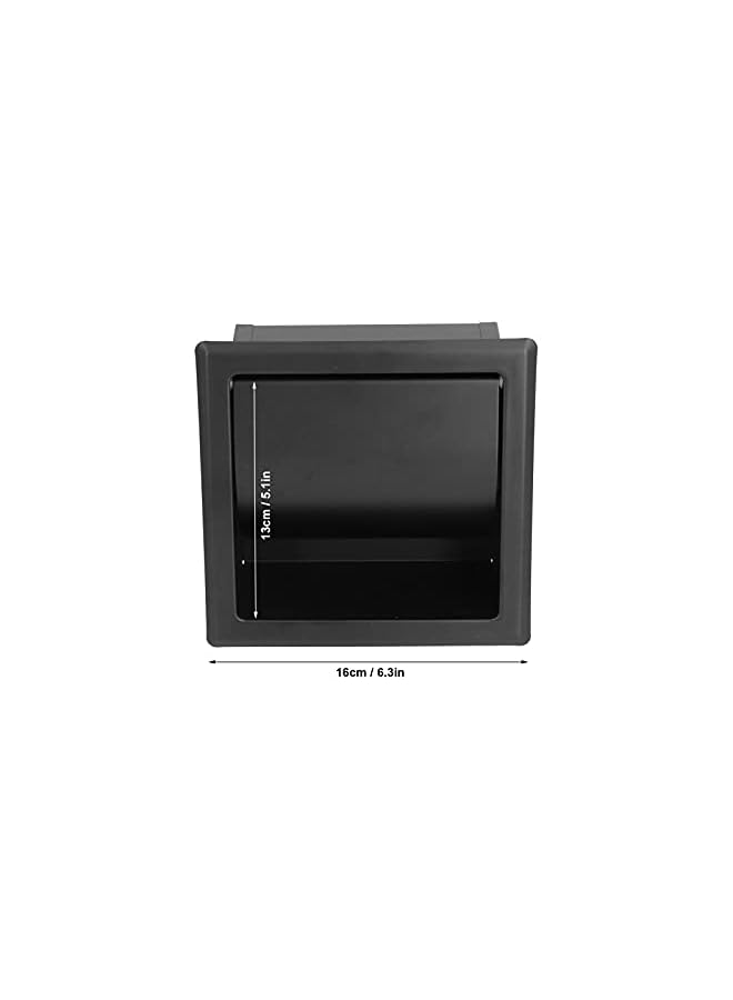 S-TOP Recessed Toilet Paper Holder, Embedded Matte Black Roll Tissue Rack Wall Mounted SUS304 Stainless Steel for Bathroom Kitchen Washroom Hotels Accessories Rear Mounting Bracket Included - Image 5
