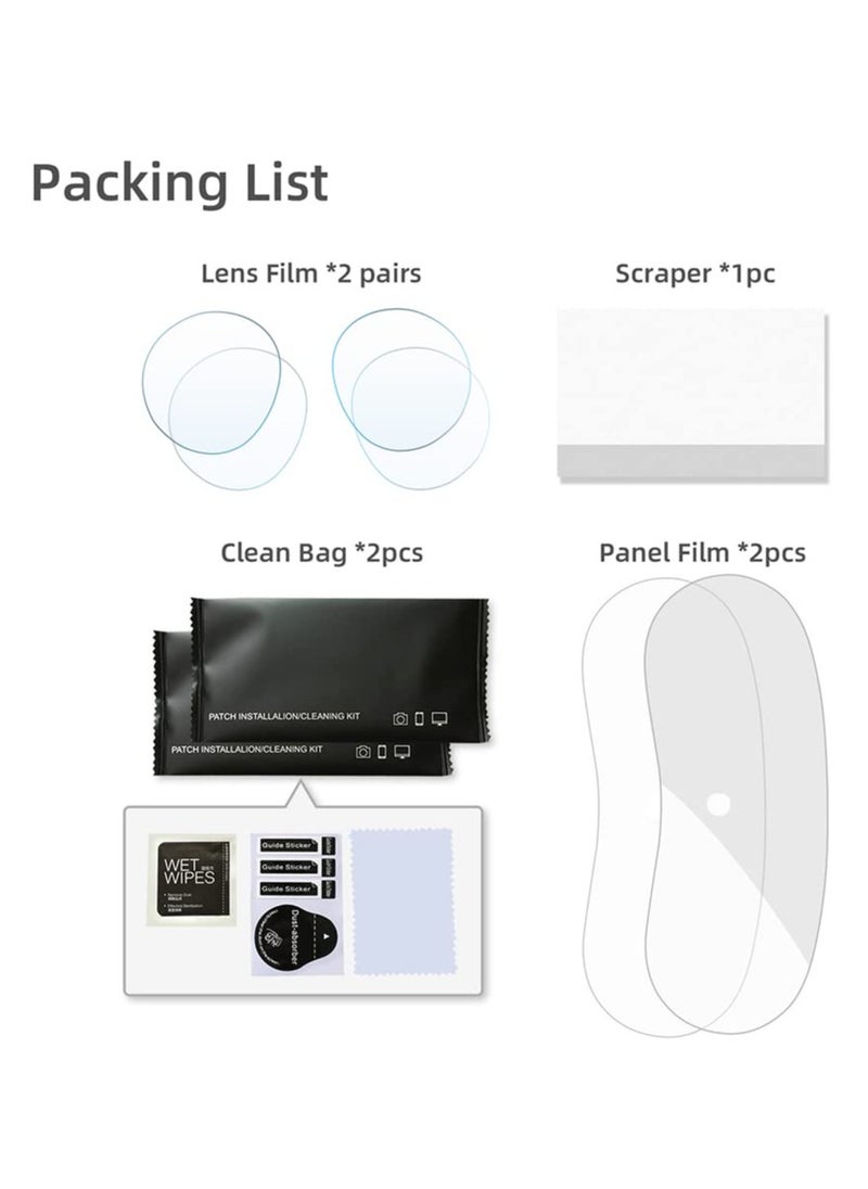 SYOSI VR Headset and Glasses Protective Film Set for PICO 4, HD Anti-scratch Soft Film Cover for Clear View VR Glasses Lens Film  - Image 3