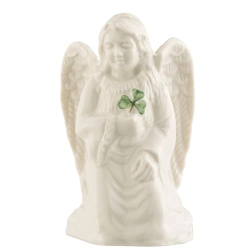 Belleek Angel of Protection - Handcrafted Guardian Angel Figurine Porcelain Irish Decor, 2.16"L x 2.08"W x 3.3"H, White - Image 1
