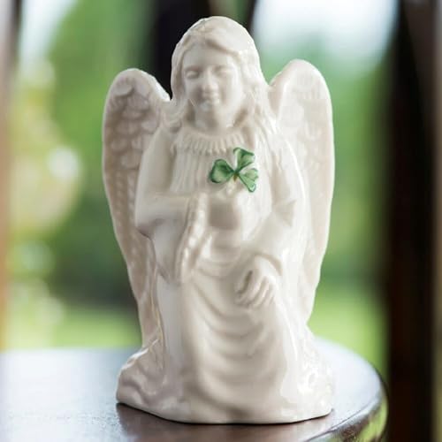 Belleek Angel of Protection - Handcrafted Guardian Angel Figurine Porcelain Irish Decor, 2.16"L x 2.08"W x 3.3"H, White - Image 3