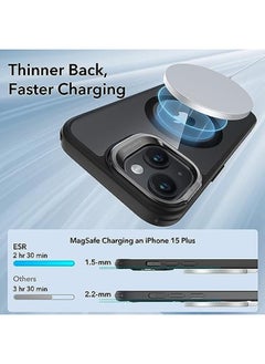 ESR For Iphone 15 Plus Case Cover Compatible With Magsafe Military Grade Protective Case Built In Stash Stand Phone Case Scratch Resistant Back Cover Classic Series Clear Black  - Image 5