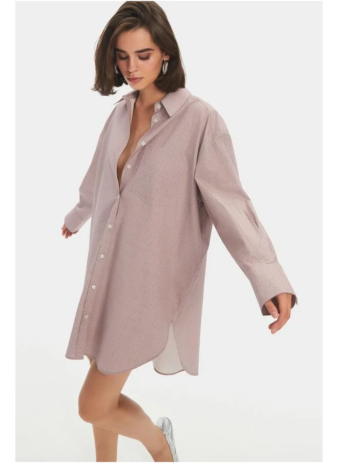 جون June Women Exclusive Wide Fit Floral Patterned Loose Fit Cotton Dress Multicolor